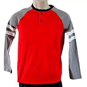 Spotted Zebra Boys Long Sleeve Tee Shirt - Size (XL), Red, White, Gray